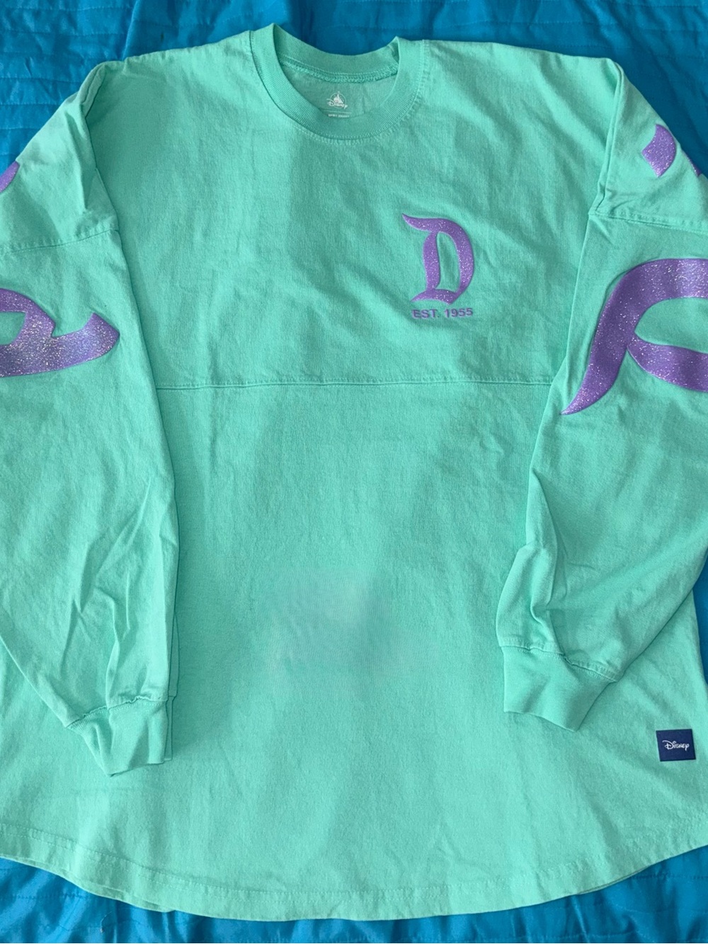 Disney Spirit Jersey Women M Little Mermaid/Mint and Purple Disneyland Est 1955
